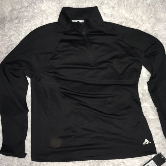 Adidas Black 1/4 ZIP Women’s Shirt Long Sleeves sz XL - Picture 1 of 6